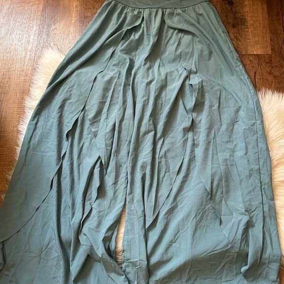 HALARA Breezeful High Waisted Pocket Palazzo Flowy Split Wide Leg Pants - Picture 7 of 7